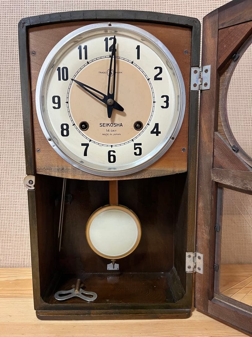 a74/激レア★美品★SEIKOSHA 昭和レトロ ゼンマイ時計 アンティーク