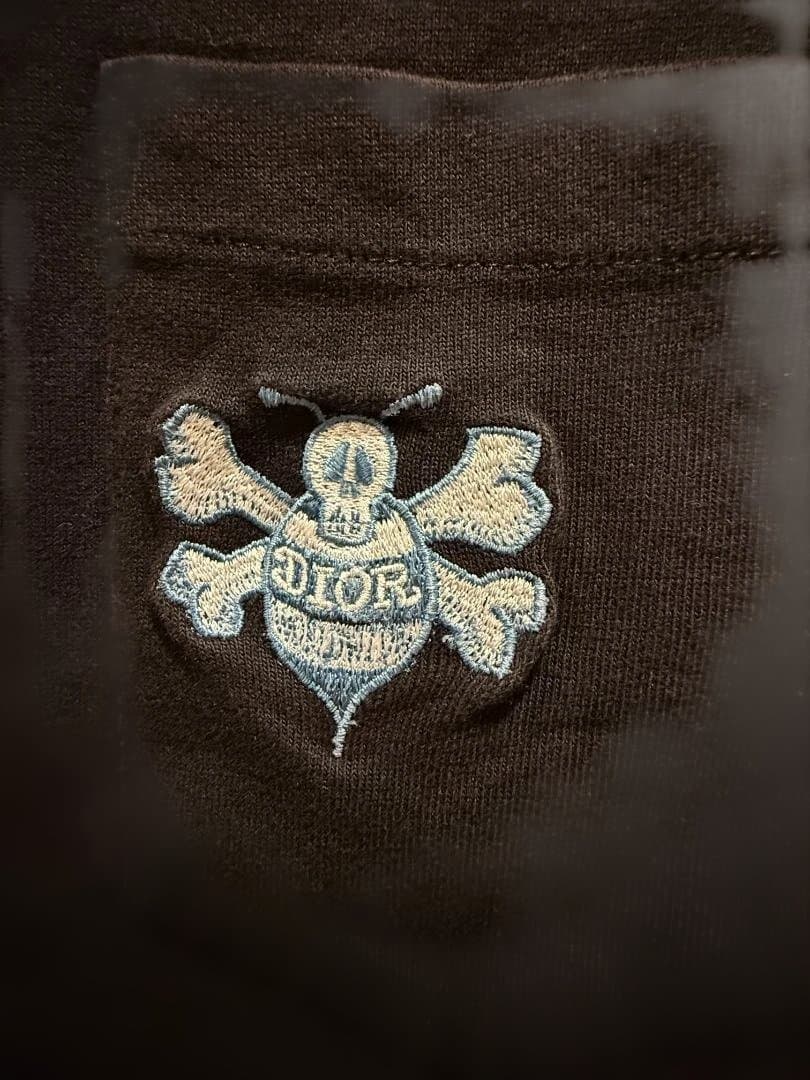 Dior スカル刺繍 ブラック Tシャツ XXS