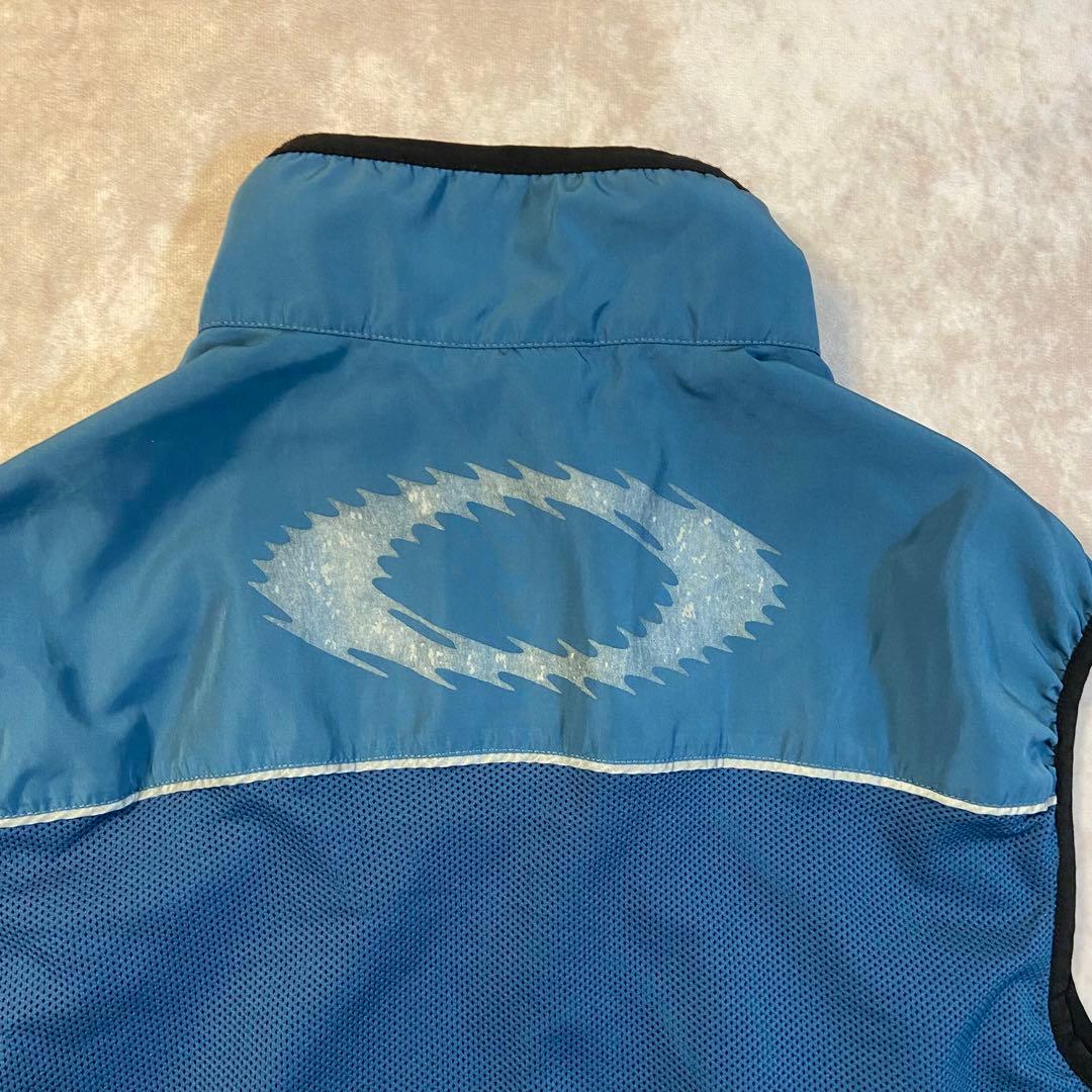 90s 00s Oakley 赤タグ ナイロンベスト ギザロゴ ジップアップ 青
