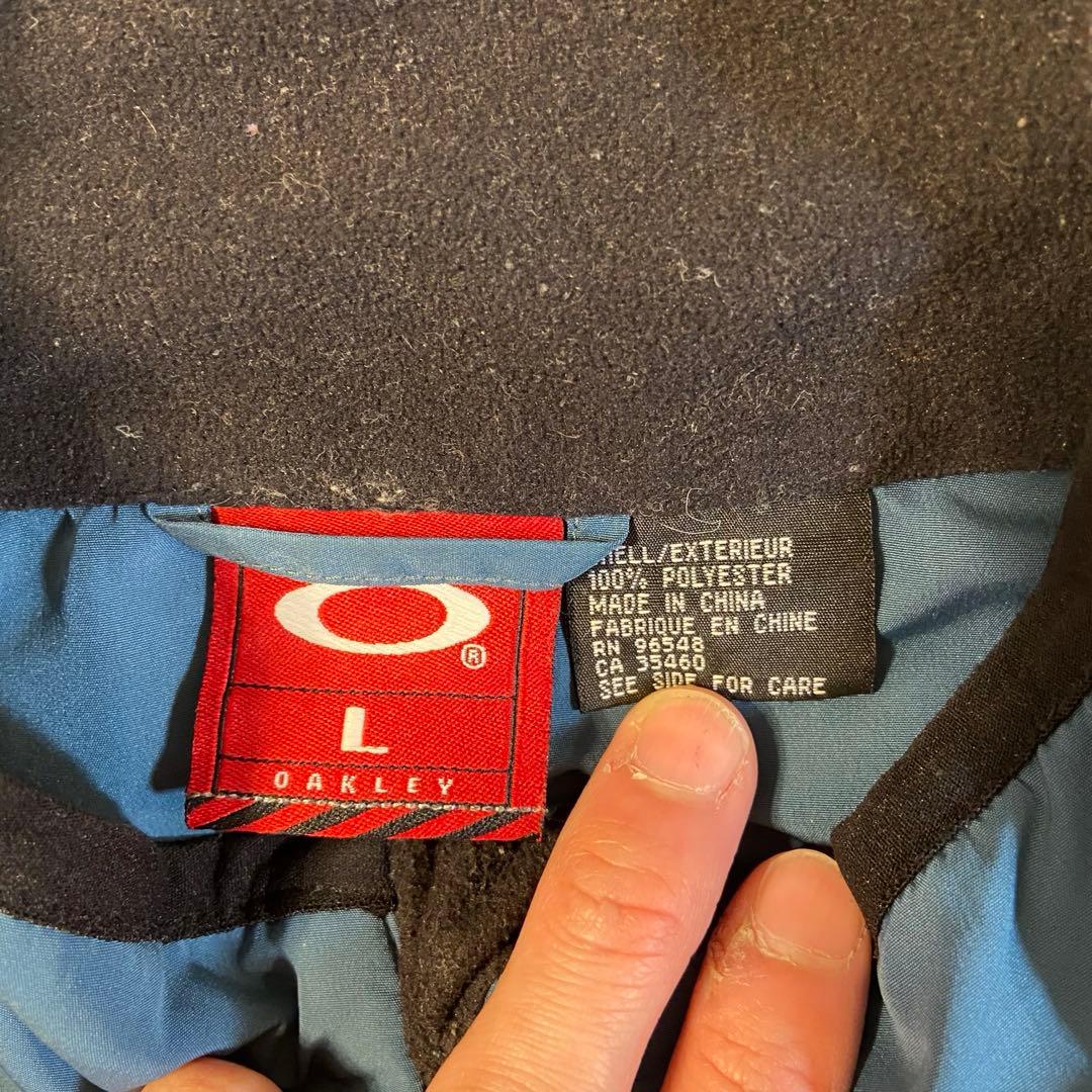 90s 00s Oakley 赤タグ ナイロンベスト ギザロゴ ジップアップ 青