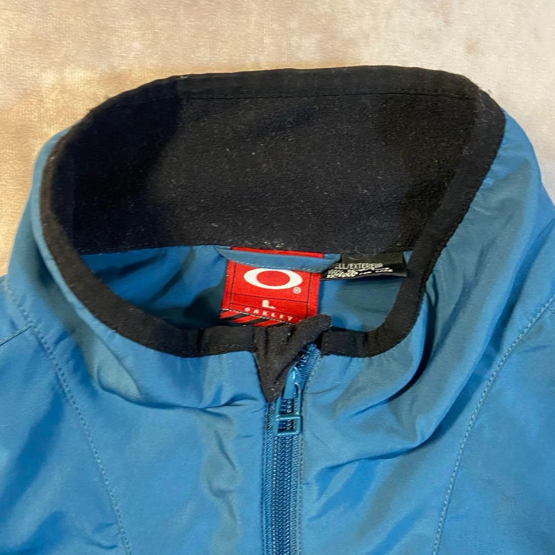 90s 00s Oakley 赤タグ ナイロンベスト ギザロゴ ジップアップ 青