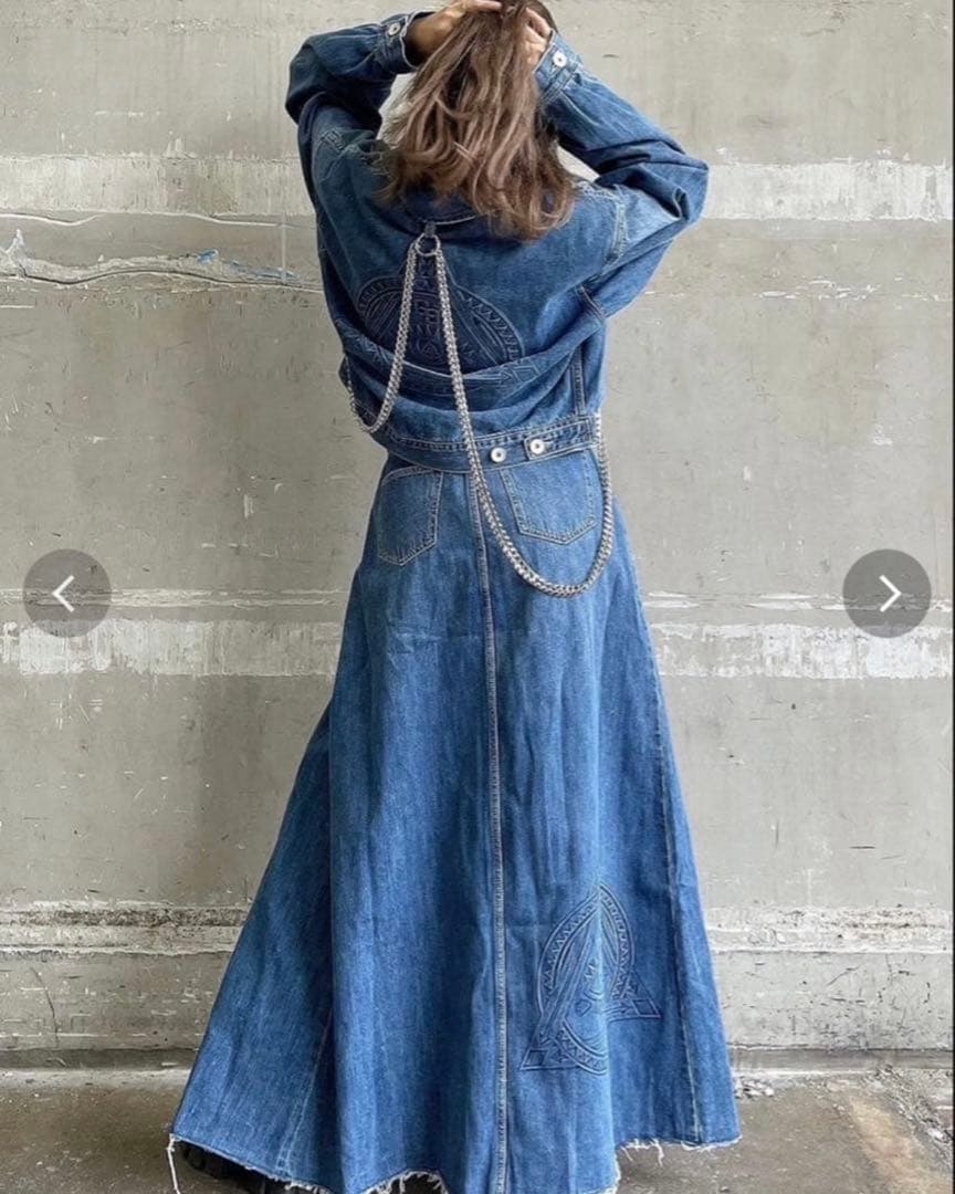 美品 GYDA×倖田來未コラボ ロングデニムスカートライクショートパンツ M