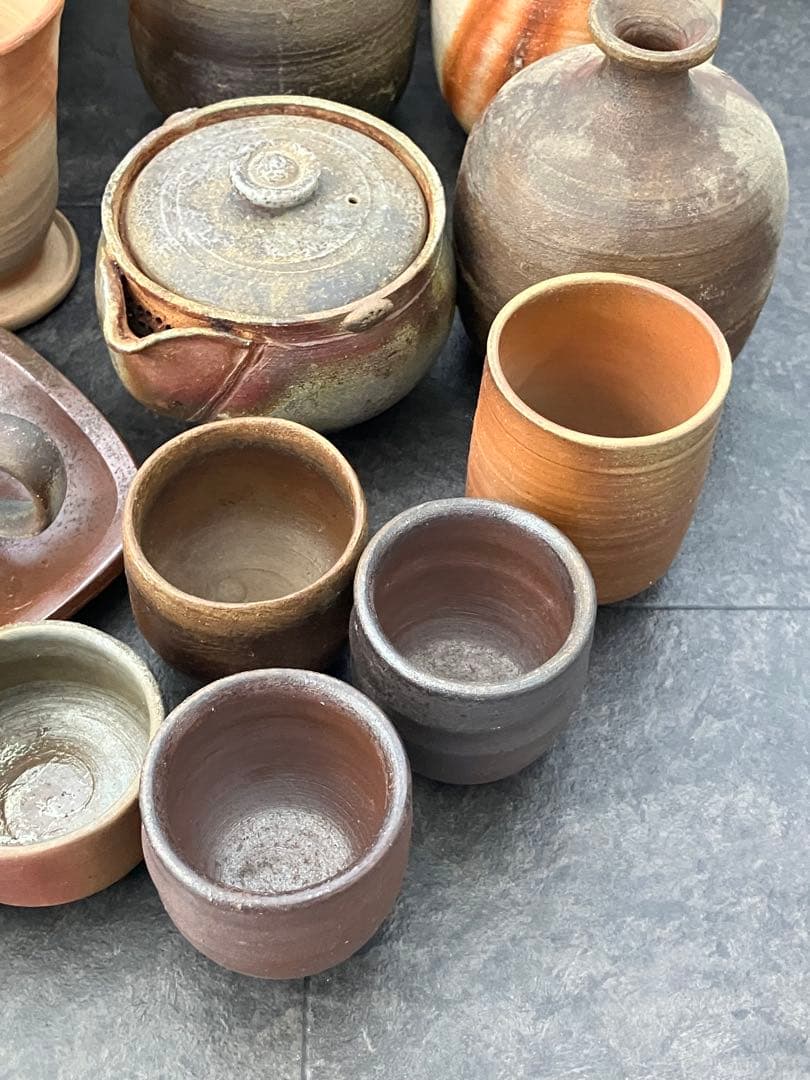 備前焼 おまとめセット 花瓶 壺 湯呑み お皿 陶器　お猪口　ぐい呑み