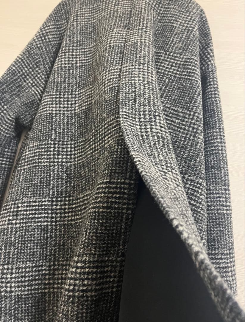 spick and span Wスライバーノーカラーチェックポンチョコート 38