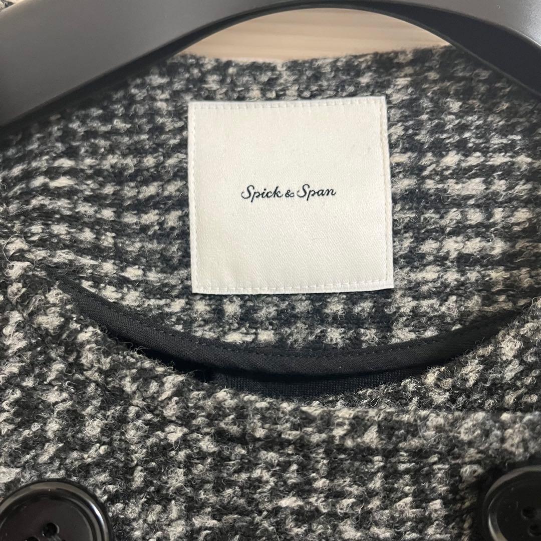spick and span Wスライバーノーカラーチェックポンチョコート 38