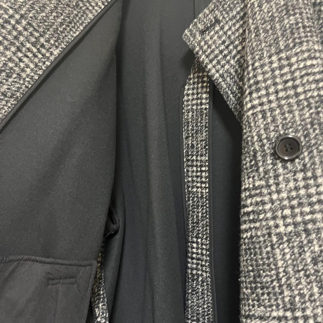 spick and span Wスライバーノーカラーチェックポンチョコート 38