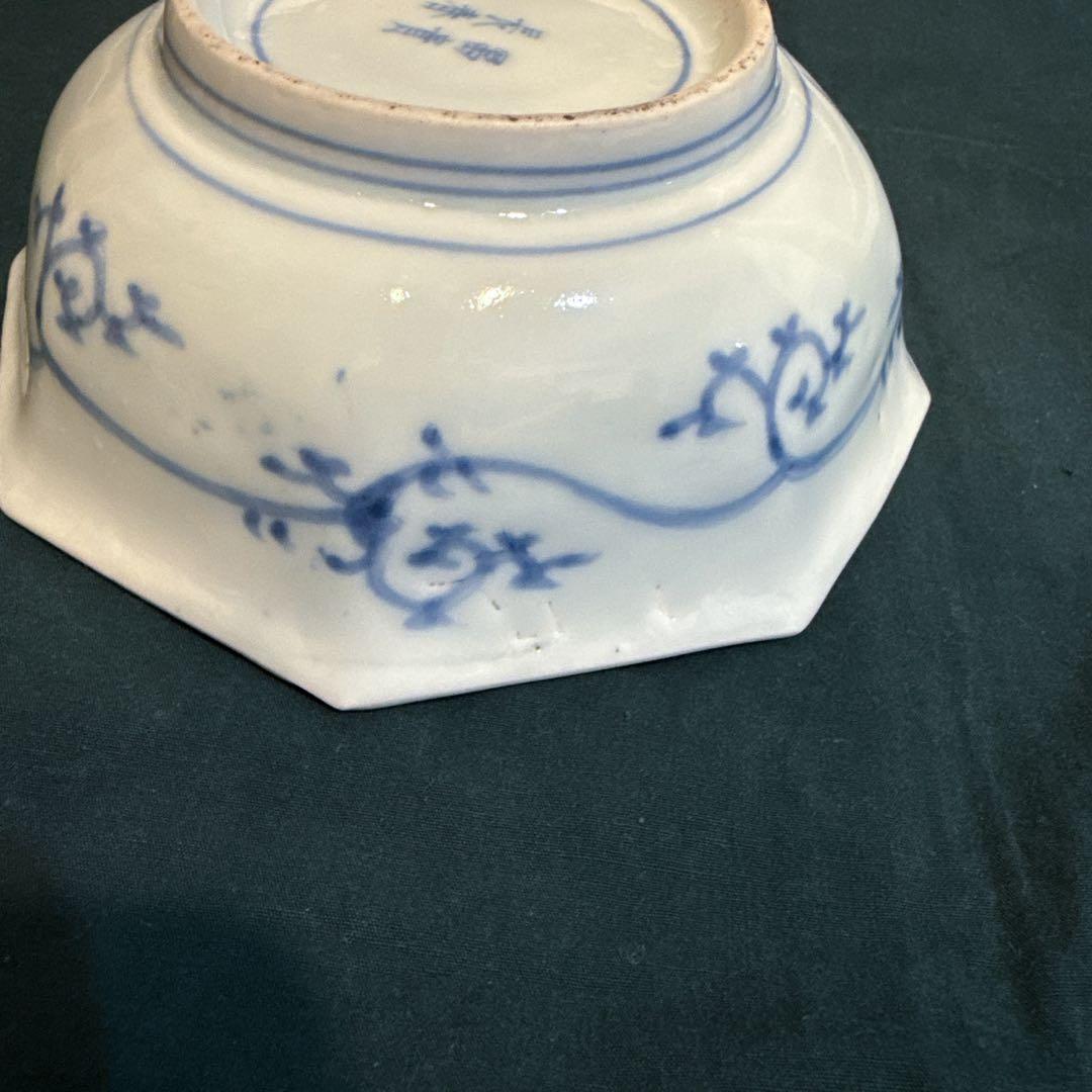 古伊万里　染付　蛸唐　なます皿　向付　江戸中期