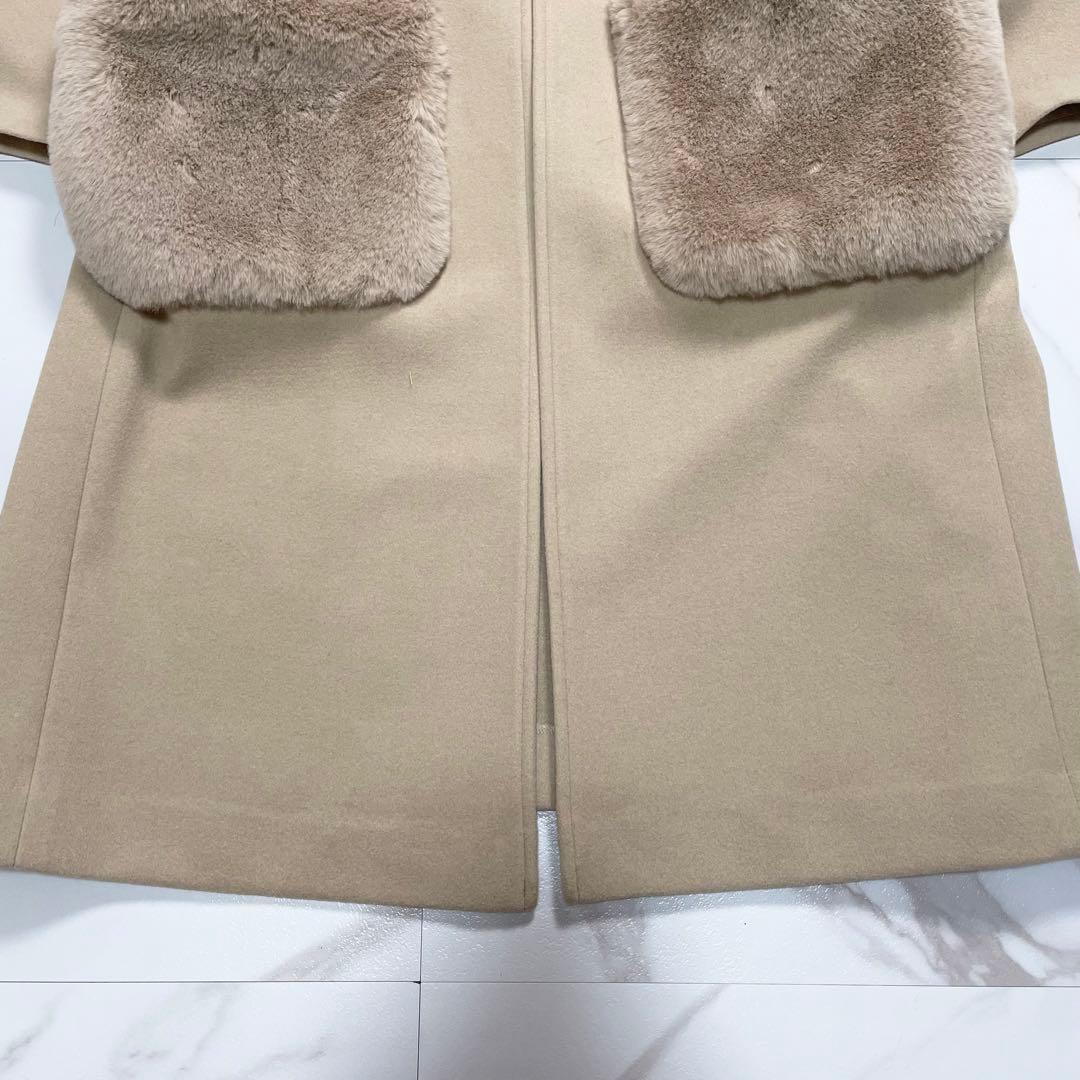 未使用級✨24AW NEMIKA ノーカラーコート ファーポケット 近年モデル