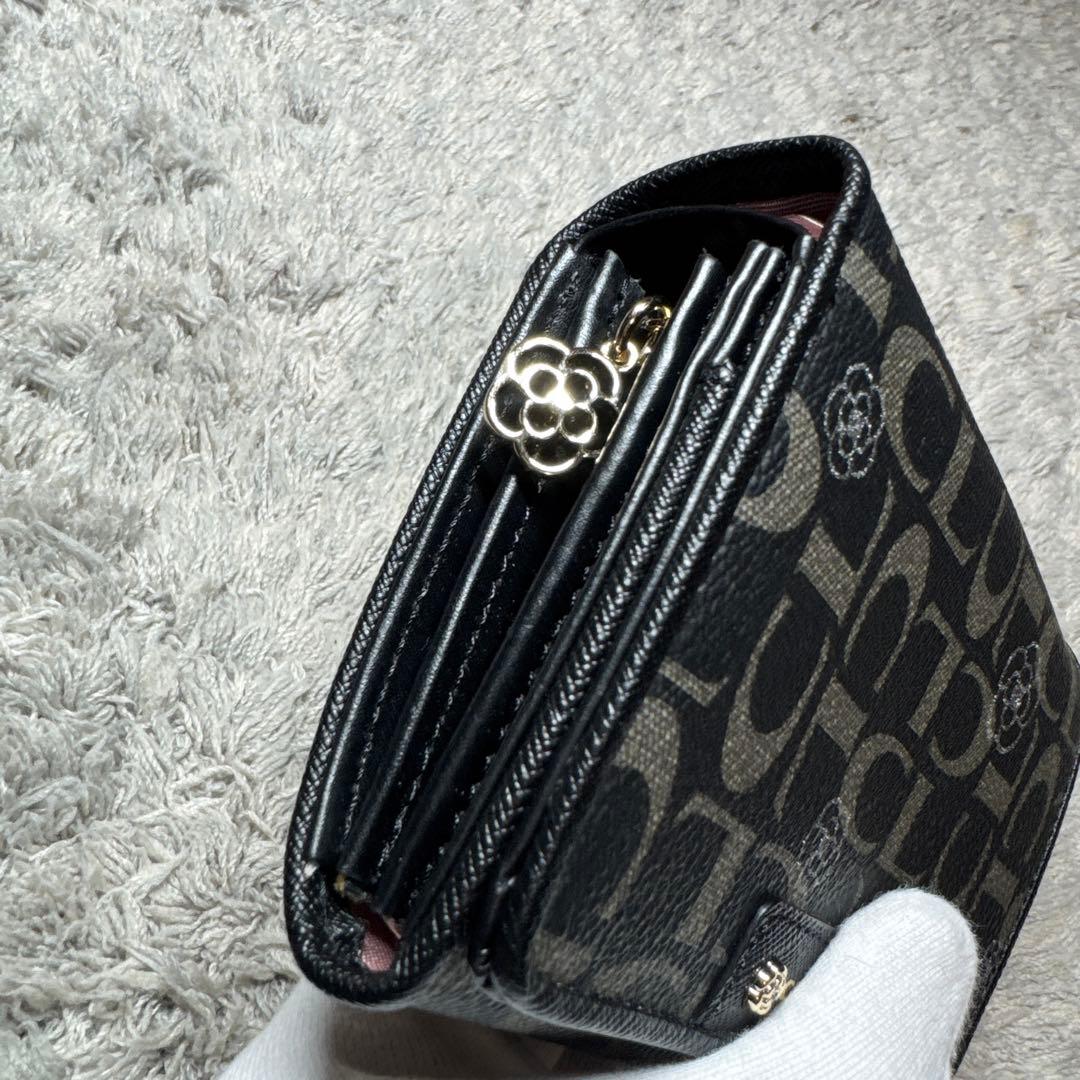 【美品】CLATHAS クレイサス 二つ折り財布 レザー ブラック