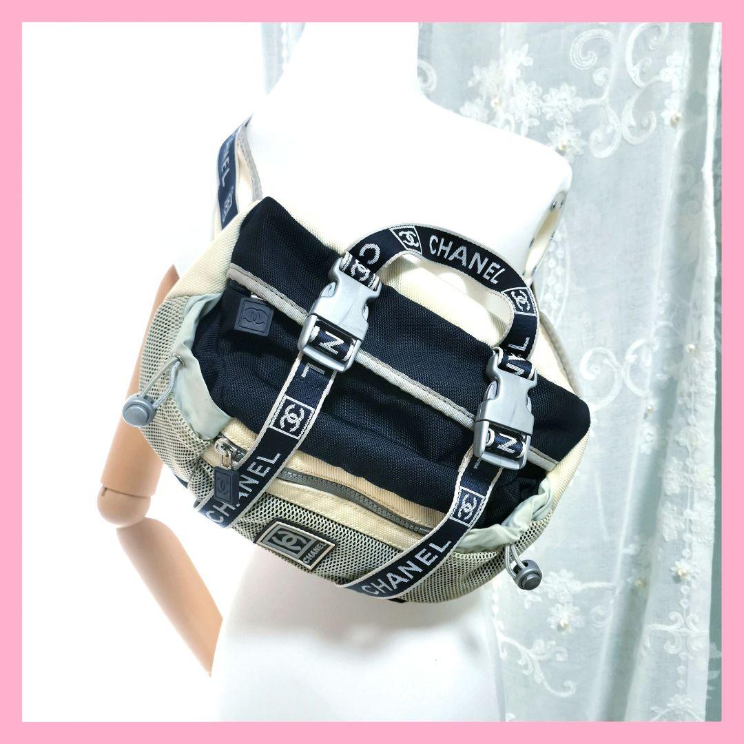 【良品】シャネルCHANELスポーツライン ココマーク ボディバッグ