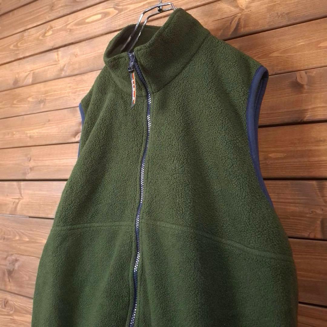 00s MEXICO製 L.L.Beanエルエルビーン フリースベスト グリーン