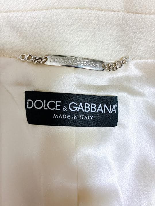 新品タグ付 DOLCE&GABBANA ジャケット アイボリー テーラード ⑨