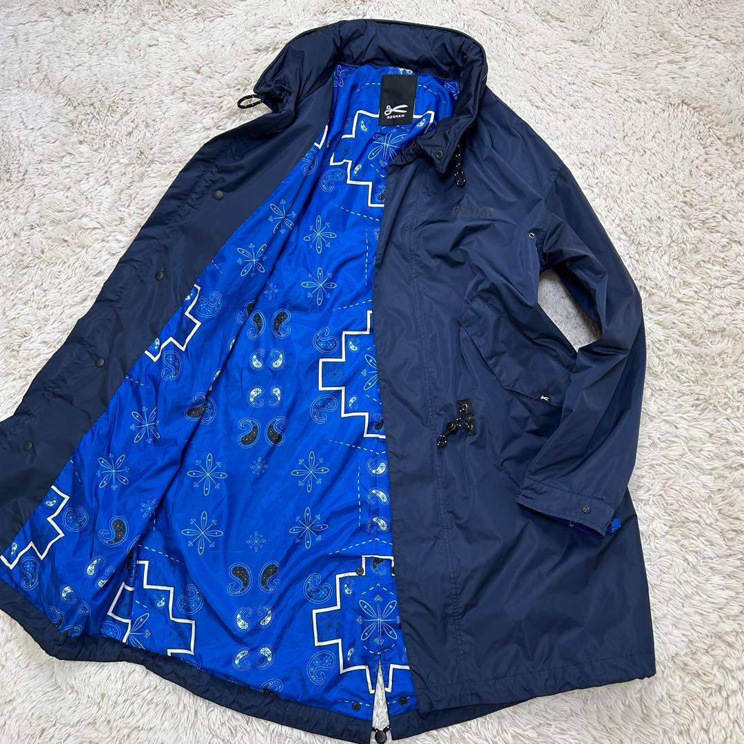 【美品】DENHAM デンハム ペイズリー柄 ロングコート モッズコート M