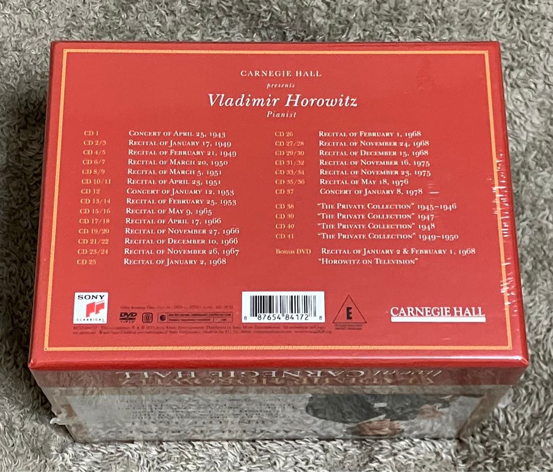 新品　ホロヴィッツ・ライヴ・アット・カーネギー・ホール　（４１ＣＤ＋ＤＶＤ）