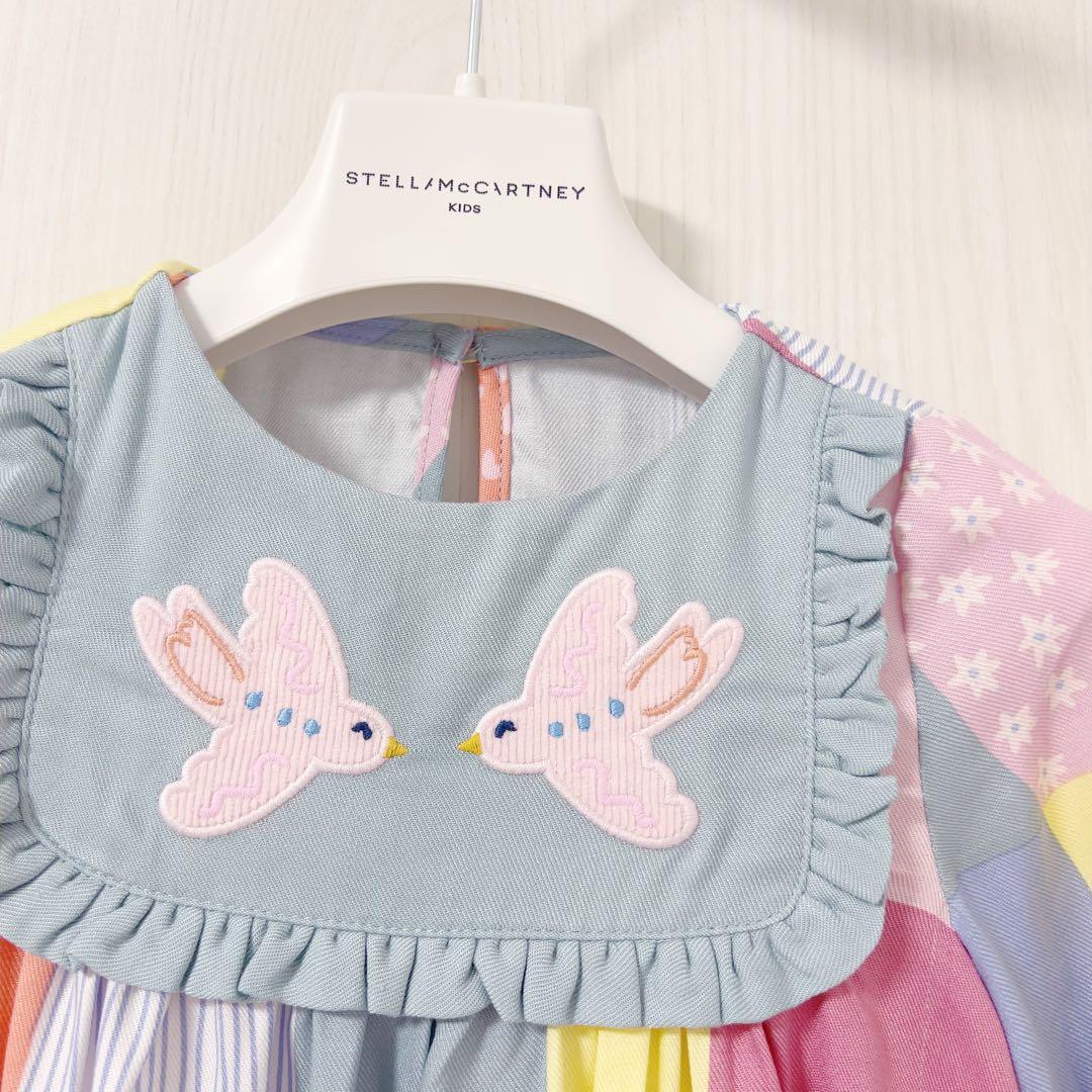 【新品】Stella Mccartney 長袖ワンピース　鳥柄　36m