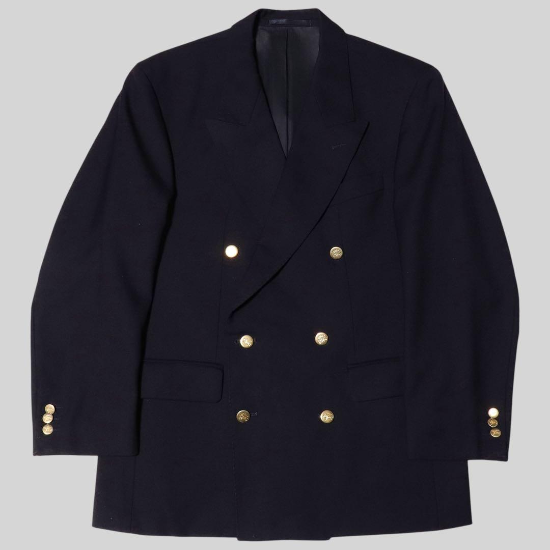 英国製★BURBERRY★紺ブレ 金ボタン★ダブルブレザージャケット★ネイビー