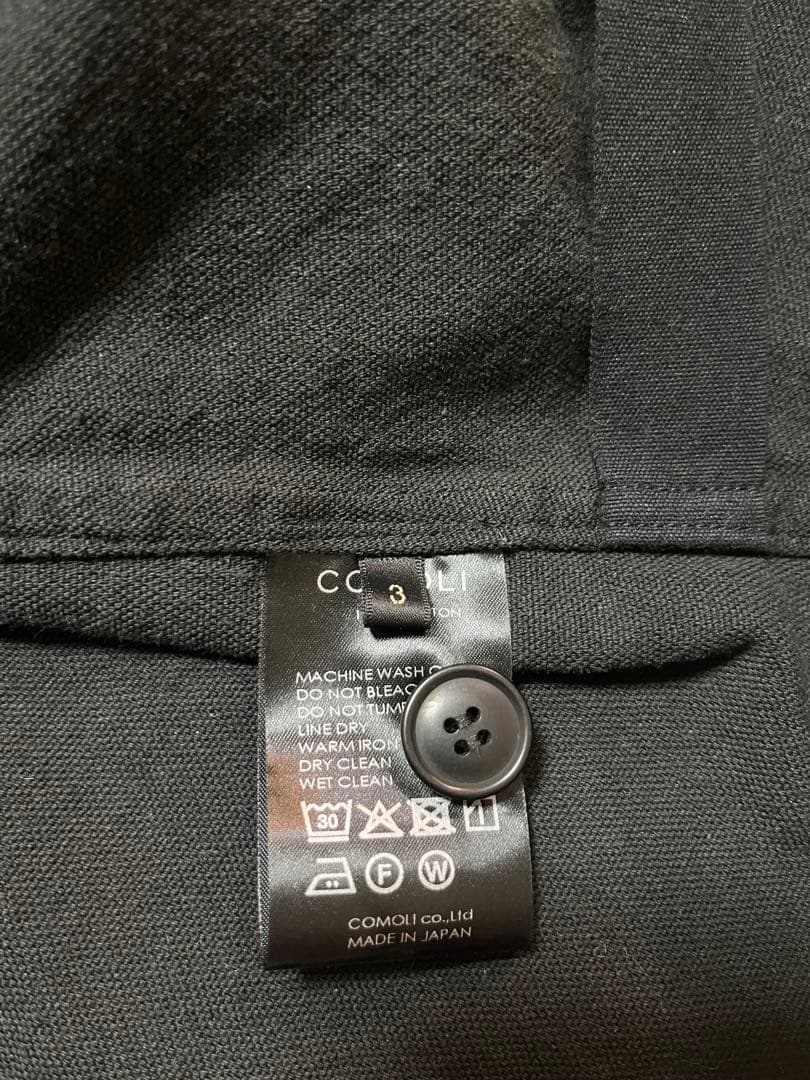 25ss COMOLI コットンダックスB01-01006 黒3