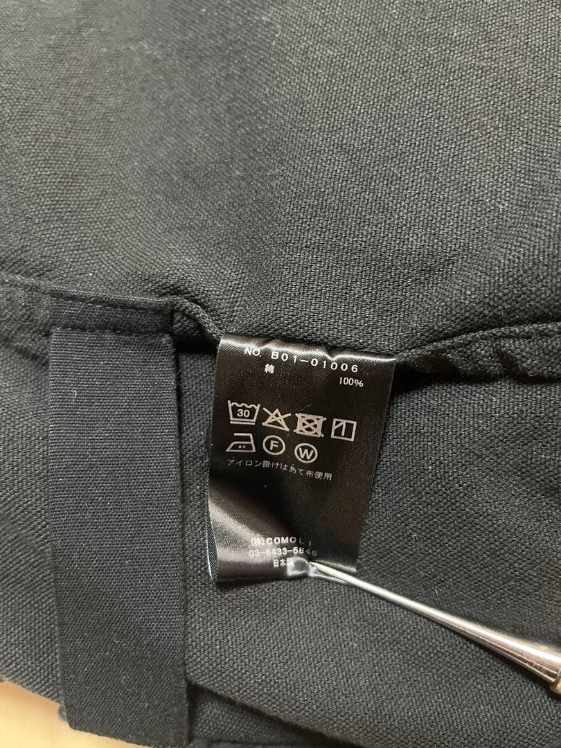 25ss COMOLI コットンダックスB01-01006 黒3