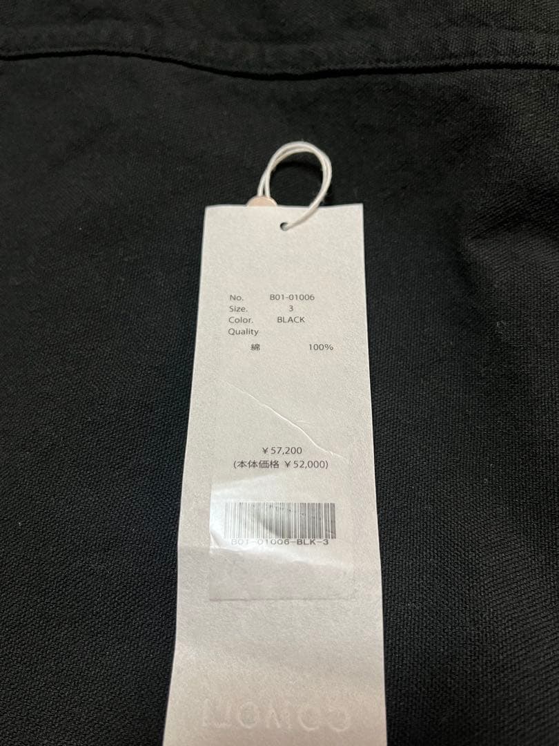 25ss COMOLI コットンダックスB01-01006 黒3