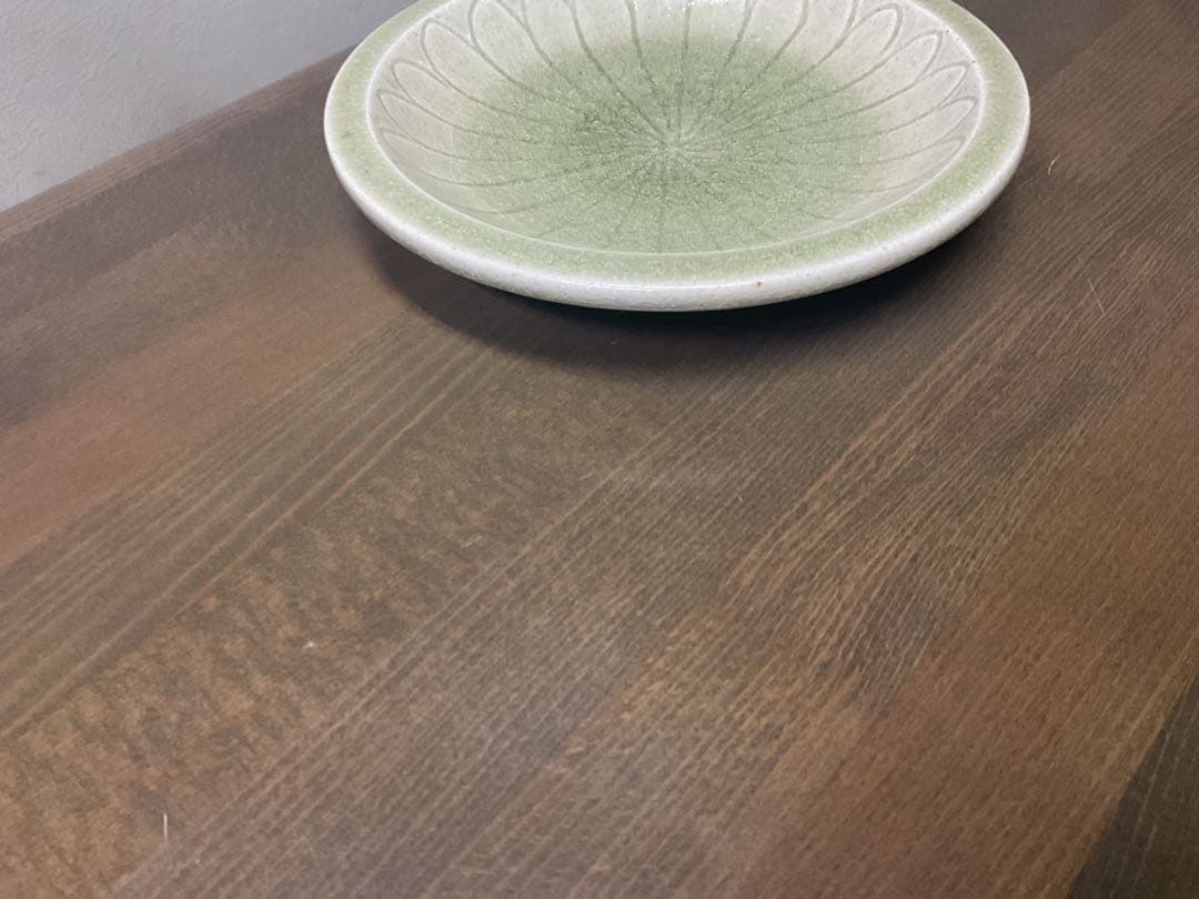 瀬戸本業窯 黄瀬戸菊文皿 水野半次郎 石皿8寸