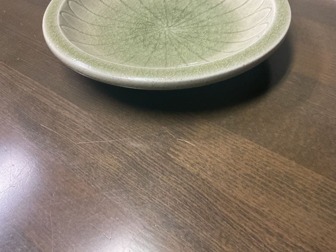 瀬戸本業窯 黄瀬戸菊文皿 水野半次郎 石皿8寸