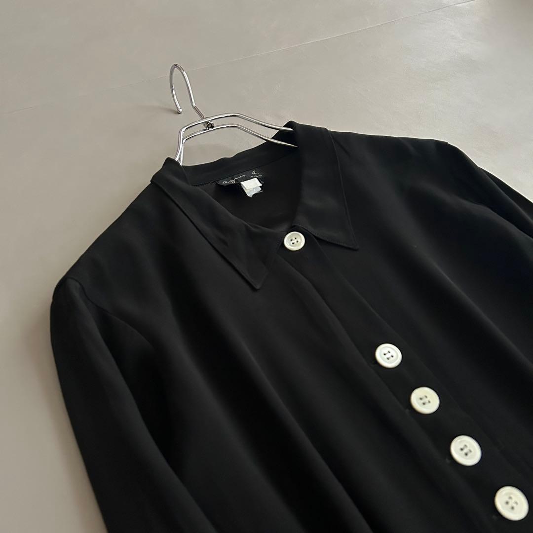 agnès b. アニエスベー シャツワンピース ロング リボン