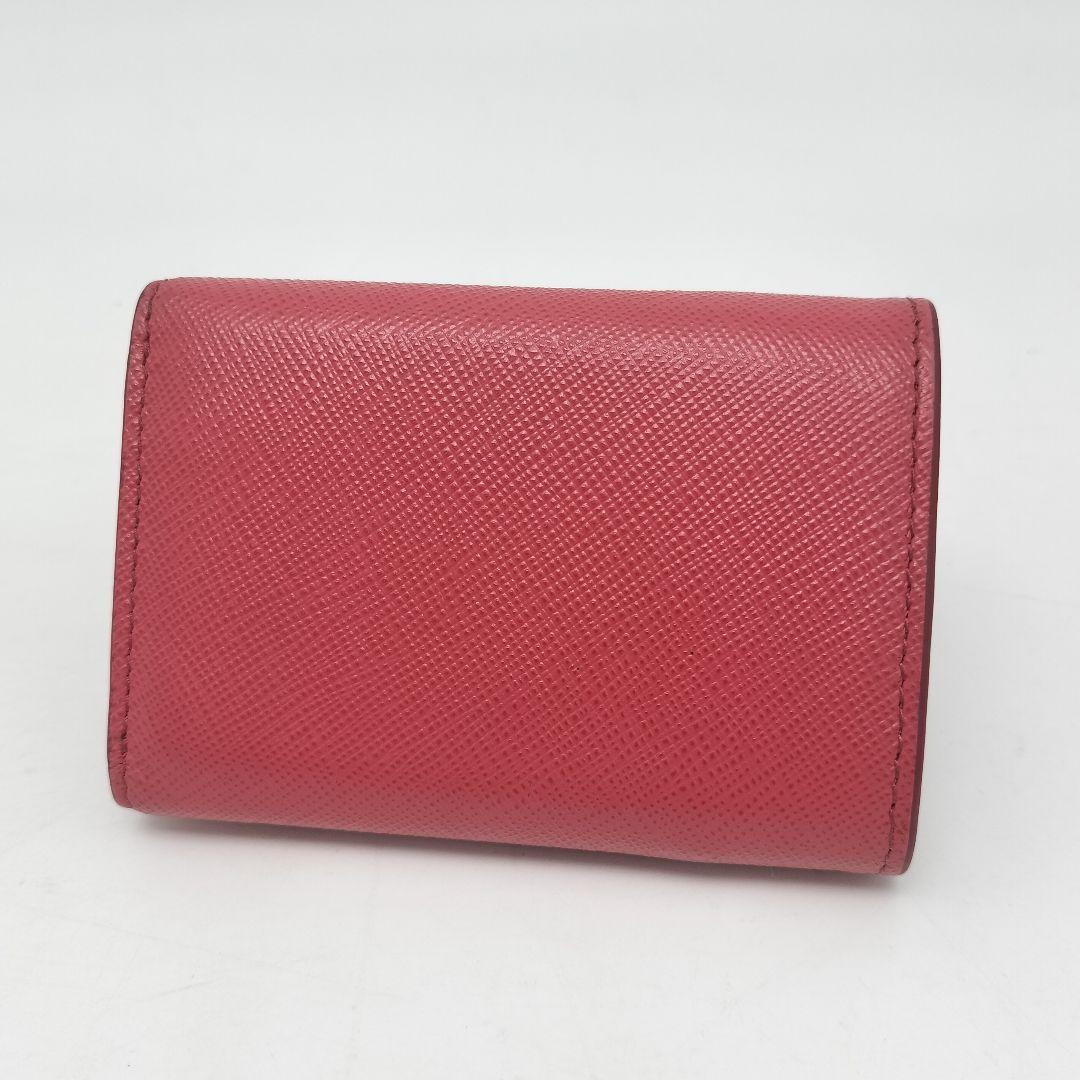 極美品✨プラダ　三つ折り財布　レザー　ピンク　PEONIA