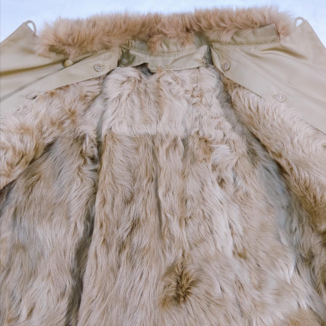 Kanebo Silk ファーカラー ロングコート 絹100% 日本製 Fサイズ