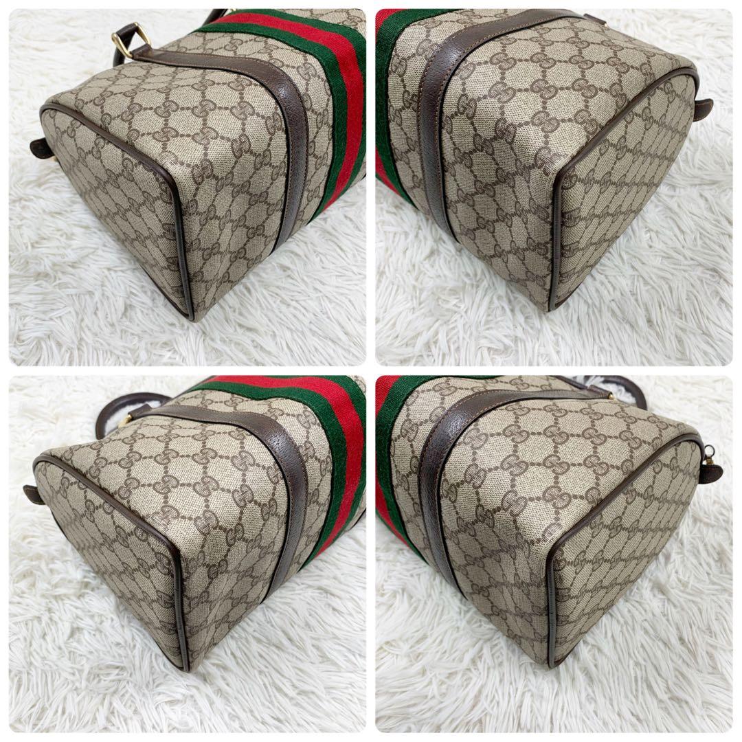 【✨極美品✨】オールドグッチ ミニボストンバッグ シェリーライン ブラウン
