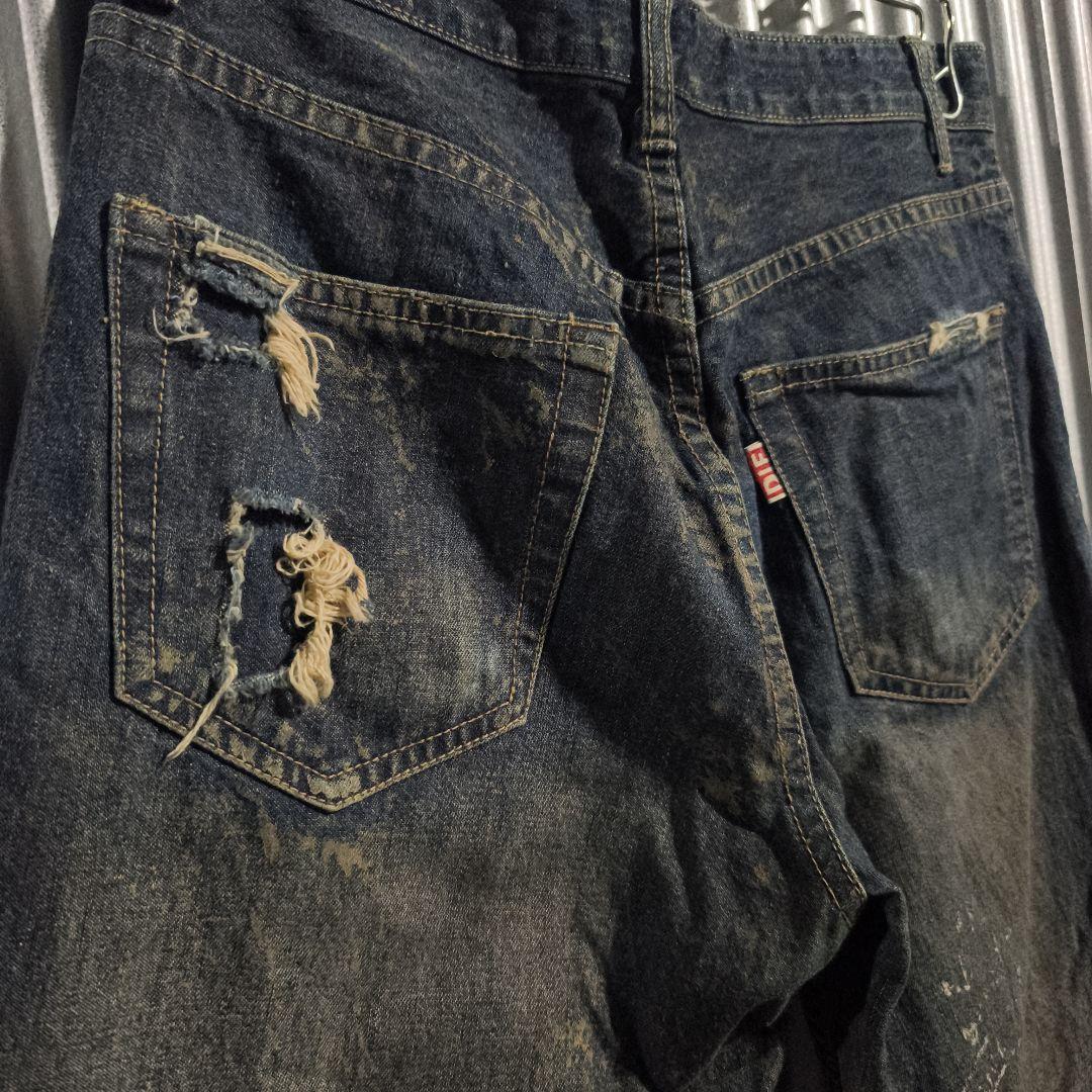 パンツ Y2K archive h.naoto HN+DIE damage denim