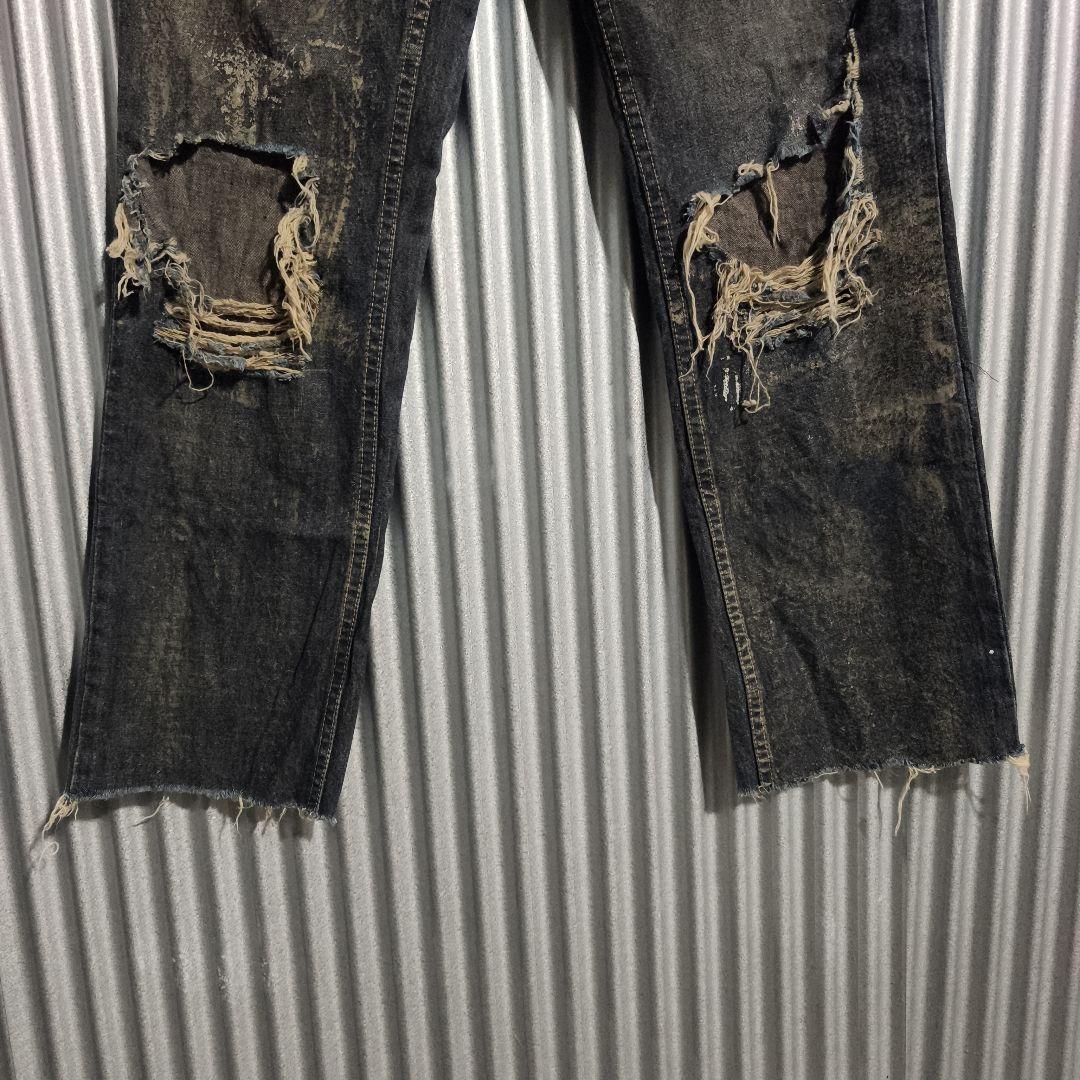 パンツ Y2K archive h.naoto HN+DIE damage denim