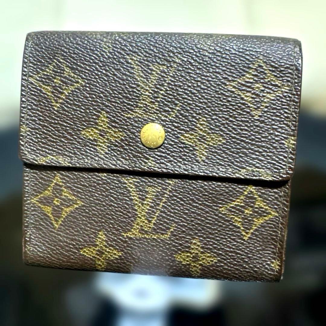 13☆良品☆シンメトリーType ♪モノグラム Wホック折財布