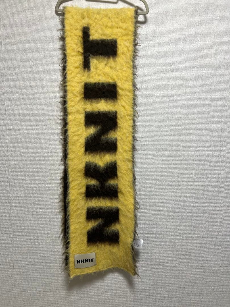 NKNIT マフラーshaggy logo KNIT long scarf