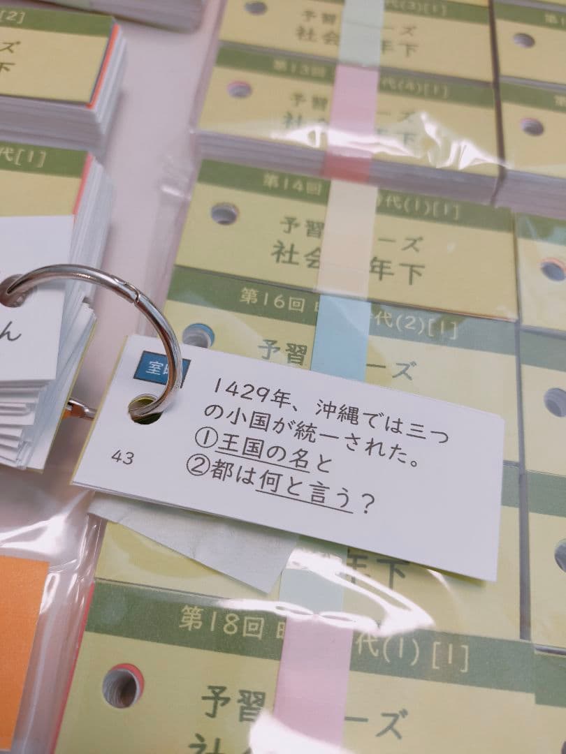 中学受験　予習シリーズ小5下社会　歴史暗記カード　四谷大塚　早稲田アカデミー