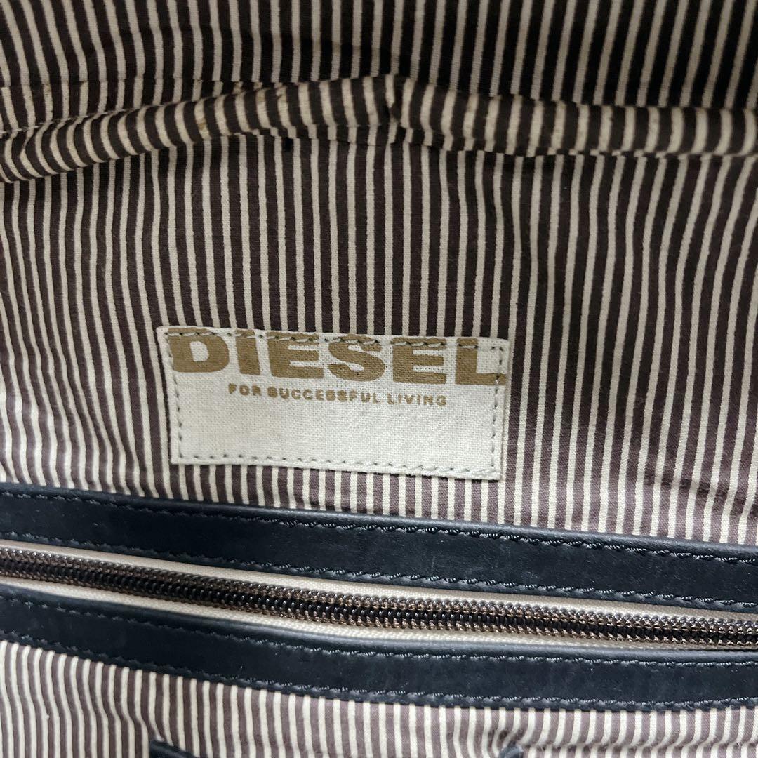 m*-DIESEL ボストンバッグ 2WAY レザー 牛革 内側ストライプ