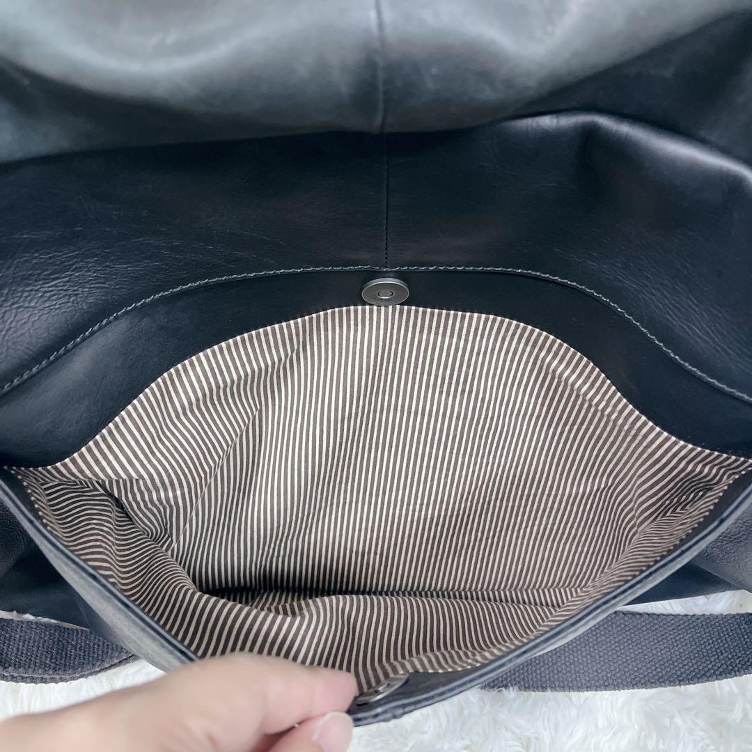 m*-DIESEL ボストンバッグ 2WAY レザー 牛革 内側ストライプ
