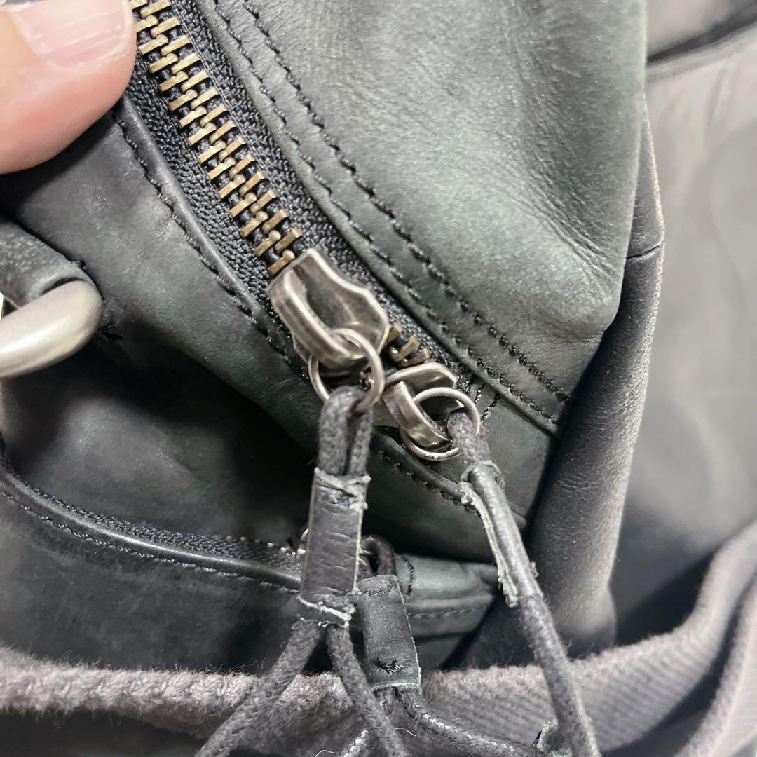 m*-DIESEL ボストンバッグ 2WAY レザー 牛革 内側ストライプ