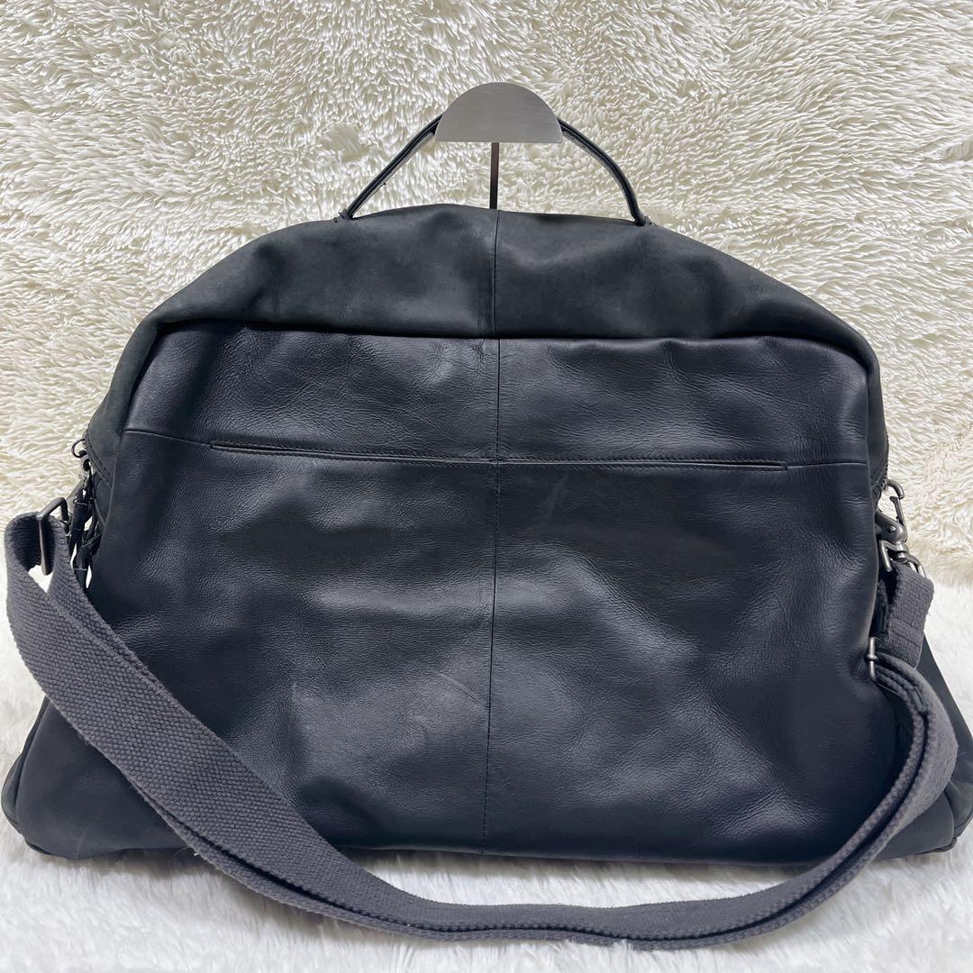 m*-DIESEL ボストンバッグ 2WAY レザー 牛革 内側ストライプ