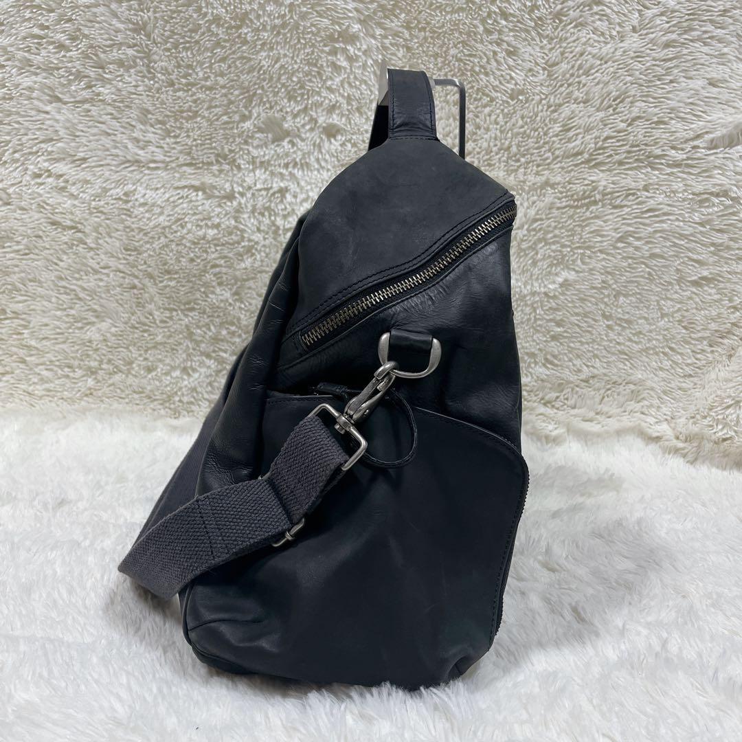 m*-DIESEL ボストンバッグ 2WAY レザー 牛革 内側ストライプ