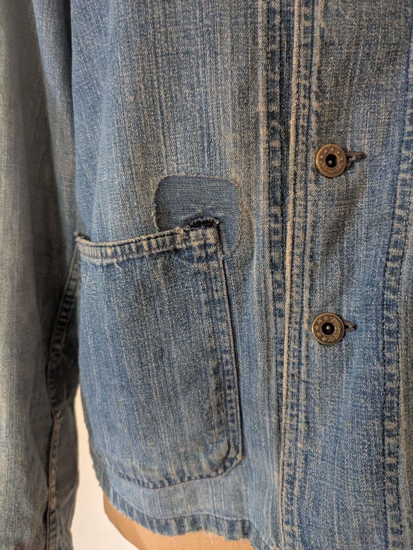 40's us navyショールカラー カバーオール ヘチマ襟 B