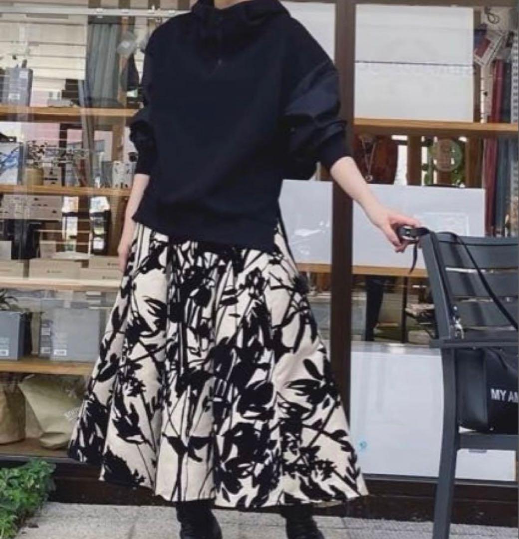 FRAY I.D フロッキーフレアスカート M