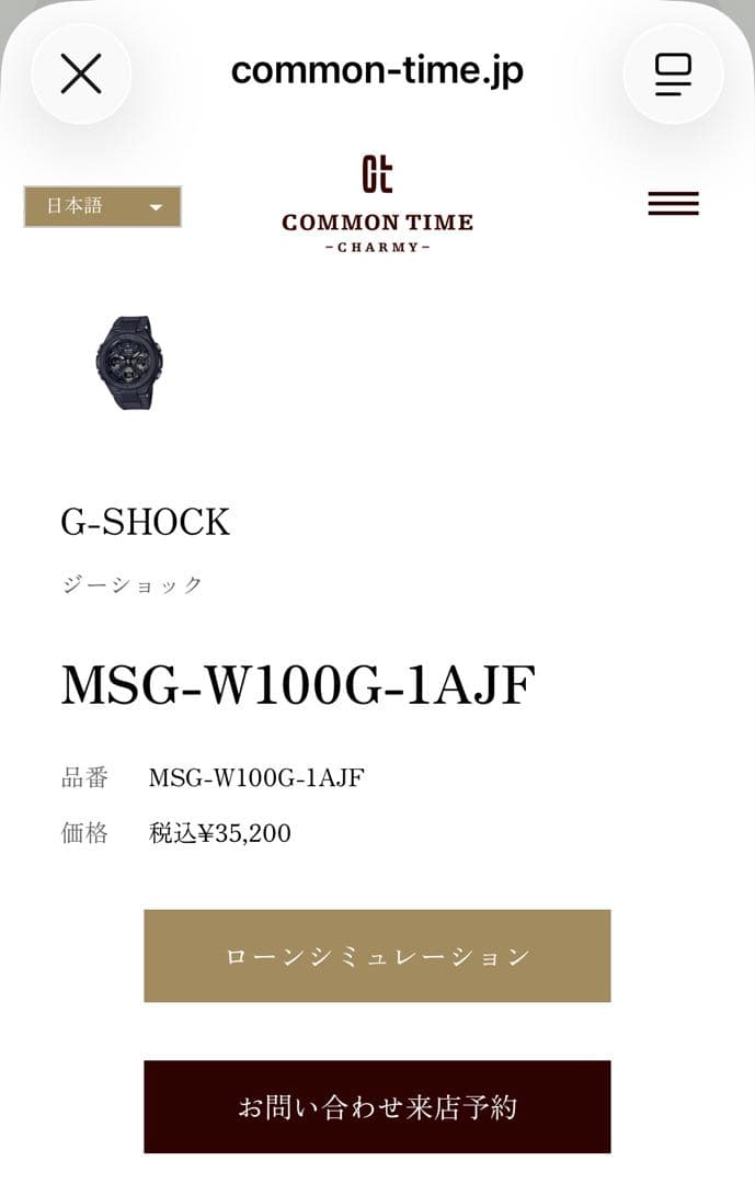 BABY-G CASIO MSG-W100G-1AJF ソーラー電波 ブラック