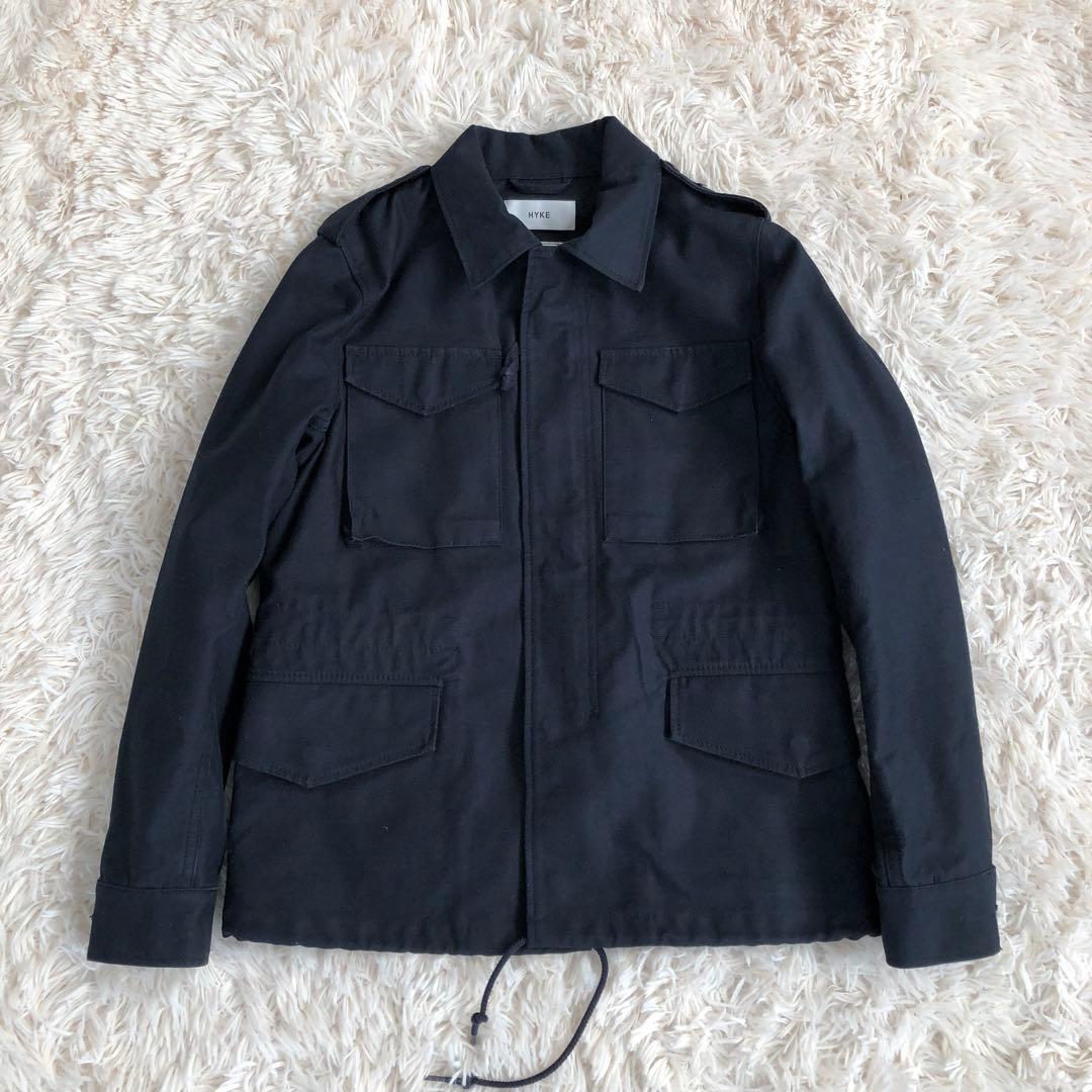 【美品】HYKEハイクM-51ミリタリージャケットフィールドジャケットネイビー