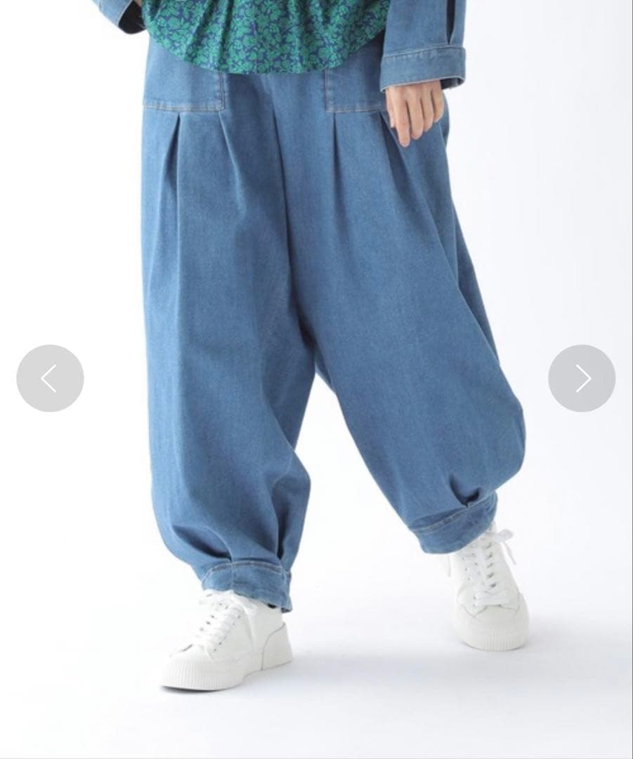 ZUCCa 24SS ハイパーストレッチライトデニム　S バルーン ワイドパンツ