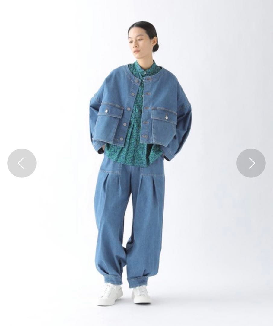 ZUCCa 24SS ハイパーストレッチライトデニム　S バルーン ワイドパンツ