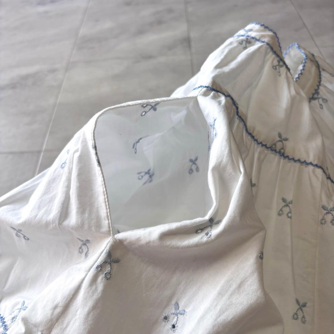 【極美品】ピンクハウス さくらんぼ刺繍 ロングフレアスカート コットン レース
