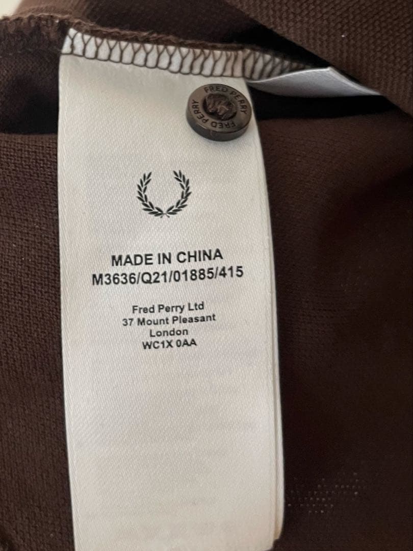 Fred Perry ブラウン長袖ポロシャツ