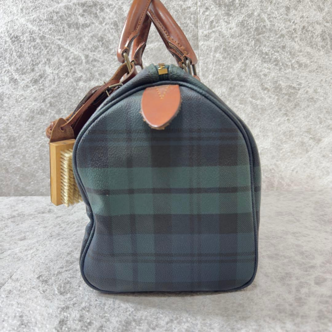 鉄*翔様 美品 ポロバイラルフローレン ミニボストンバッグ グリーンチェック ブ