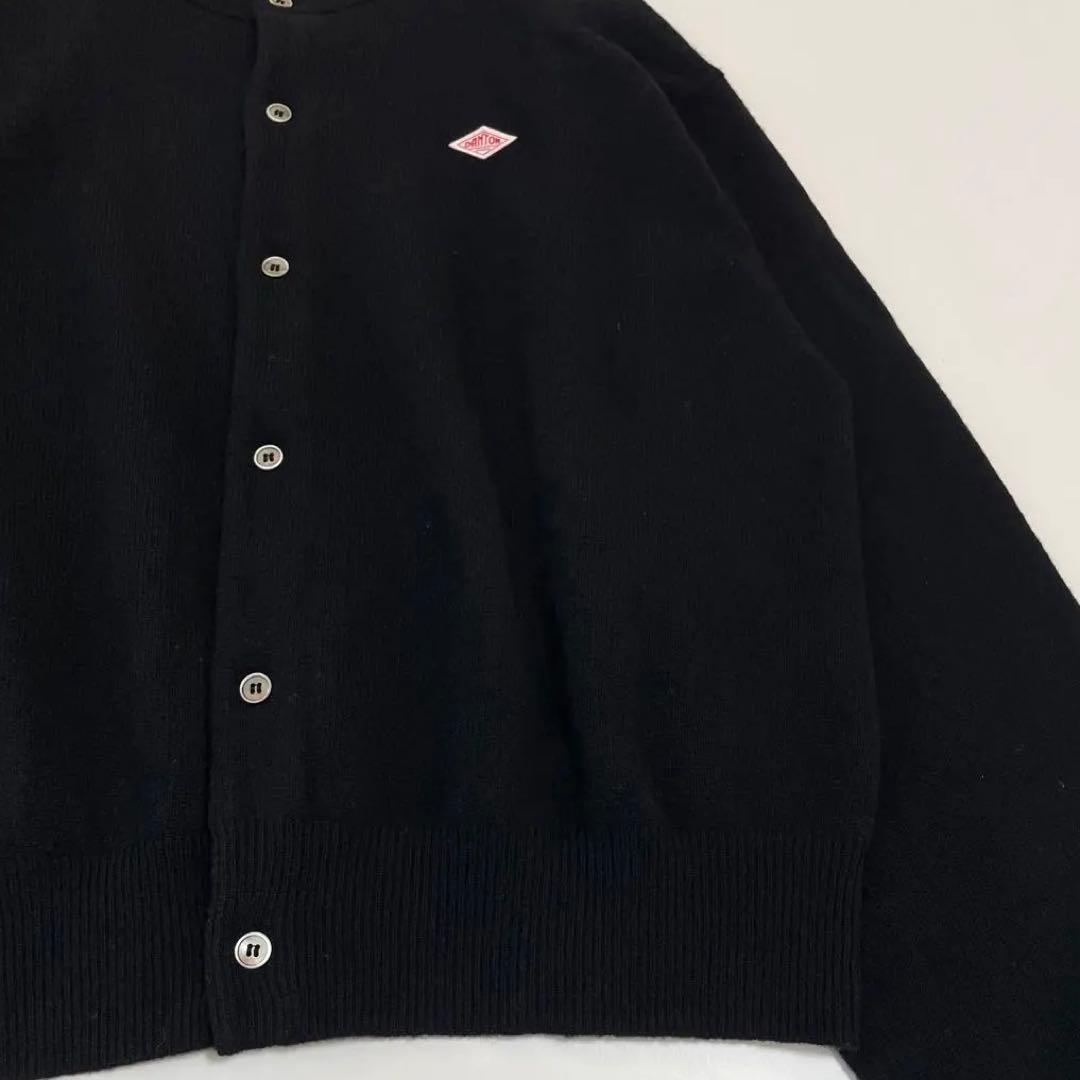 美品♡ ダントン ラムウール クルーネックニットカーディガン ブラック 36