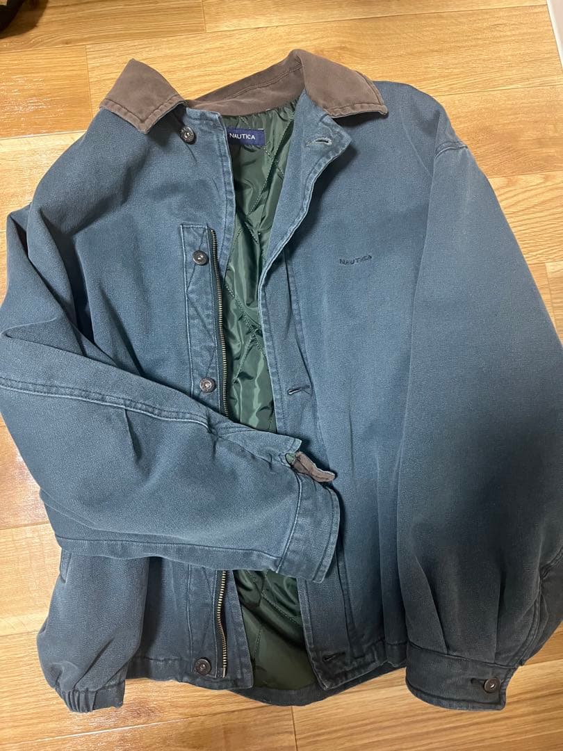 NAUTICA　 ブルゾン 中綿　 243-1542 グリーン×ブラウン M